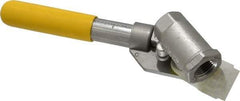 Apollo - 1/2" Pipe, Stainless Steel Standard Ball Valve - 2 Piece, Inline - One Way Flow, FNPT x FNPT Ends, Deadman Lever (Spring Return to Close) Handle, 2,000 WOG, 150 WSP - USA Tool & Supply
