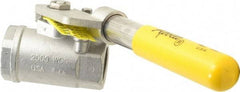 Apollo - 1" Pipe, Stainless Steel Standard Ball Valve - 2 Piece, Inline - One Way Flow, FNPT x FNPT Ends, Deadman Lever (Spring Return to Close) Handle, 2,000 WOG, 150 WSP - USA Tool & Supply
