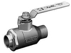 Apollo - 3" Pipe, Standard Port, Bronze Standard Ball Valve - 2 Piece, Inline - One Way Flow, Soldered x Soldered Ends, Lever Handle, 600 WOG, 125 WSP - USA Tool & Supply