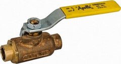 Apollo - 3/8" Pipe, Standard Port, Bronze Standard Ball Valve - 2 Piece, Inline - One Way Flow, Soldered x Soldered Ends, Lever Handle, 600 WOG, 125 WSP - USA Tool & Supply