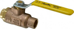 Apollo - 1/2" Pipe, Standard Port, Bronze Standard Ball Valve - 2 Piece, Inline - One Way Flow, Soldered x Soldered Ends, Lever Handle, 600 WOG, 125 WSP - USA Tool & Supply