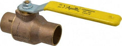 Apollo - 1-1/2" Pipe, Standard Port, Bronze Standard Ball Valve - 2 Piece, Inline - One Way Flow, Soldered x Soldered Ends, Lever Handle, 600 WOG, 125 WSP - USA Tool & Supply