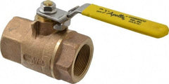 Apollo - 1-1/2" Pipe, Bronze Standard Ball Valve - 2 Piece, Inline - One Way Flow, FNPT x FNPT Ends, Locking Lever Handle, 600 WOG - USA Tool & Supply