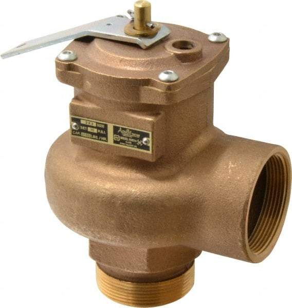 Conbraco - 2" Inlet, 2" Outlet, High Capacity Steam Relief Valve - 15 Max psi, Bronze, 3,150 Lb per Hour - USA Tool & Supply