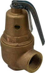 Conbraco - 3/4" Inlet, 1" Outlet, ASME Section IV Safety Relief Valve - 100 Max psi, Bronze, 2,536,000 BTUs - USA Tool & Supply