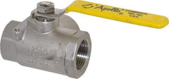 Apollo - 1" Pipe, Stainless Steel Standard Ball Valve - Three Way, FNPT x FNPT x FNPT Ends, Lever Handle, 800 WOG - USA Tool & Supply