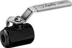 Apollo - 1-1/2" Pipe, Full Port, Carbon Steel Standard Ball Valve - 2 Piece, Inline - One Way Flow, FNPT x FNPT Ends, Lever Handle, 3,000 WOG - USA Tool & Supply