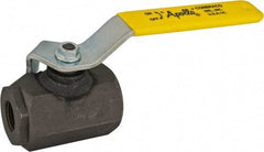 Apollo - 1/2" Pipe, Full Port, Carbon Steel Standard Ball Valve - 2 Piece, Inline - One Way Flow, FNPT x FNPT Ends, Lever Handle, 3,000 WOG - USA Tool & Supply