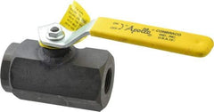 Apollo - 3/4" Pipe, Full Port, Carbon Steel Standard Ball Valve - 2 Piece, Inline - One Way Flow, FNPT x FNPT Ends, Lever Handle, 3,000 WOG - USA Tool & Supply