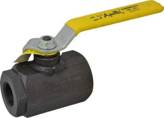Apollo - 1" Pipe, Full Port, Cast Iron Standard Ball Valve - 2 Piece, Inline - One Way Flow, FNPT x FNPT Ends, Lever Handle, 3,000 WOG - USA Tool & Supply
