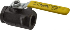 Apollo - 3/4" Pipe, Standard Port, Carbon Steel Standard Ball Valve - 2 Piece, Inline - One Way Flow, FNPT x FNPT Ends, Lever Handle, 2,000 WOG, 150 WSP - USA Tool & Supply