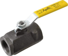 Apollo - 1" Pipe, Standard Port, Carbon Steel Standard Ball Valve - 2 Piece, Inline - One Way Flow, FNPT x FNPT Ends, Lever Handle, 2,000 WOG, 150 WSP - USA Tool & Supply