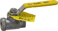 Apollo - 1/4" Pipe, Stainless Steel Standard Ball Valve - 2 Piece, Inline - One Way Flow, FNPT x FNPT Ends, Lever Handle, 2,000 WOG, 150 WSP - USA Tool & Supply