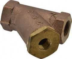 Conbraco - 3/8" Pipe, FNPT Ends, Cast Bronze Y-Strainer - 400 psi WOG Rating - USA Tool & Supply