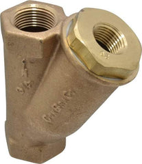 Conbraco - 3/4" Pipe, FNPT Ends, Cast Bronze Y-Strainer - 400 psi WOG Rating - USA Tool & Supply