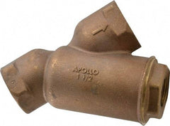 Conbraco - 1-1/2" Pipe, FNPT Ends, Cast Bronze Y-Strainer - 400 psi WOG Rating - USA Tool & Supply