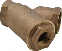 Conbraco - 2" Pipe, FNPT Ends, Cast Bronze Y-Strainer - 400 psi WOG Rating - USA Tool & Supply