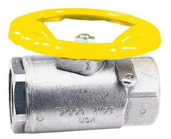 Apollo - 1-1/2" Pipe, Stainless Steel Standard Ball Valve - 2 Piece, Inline - One Way Flow, FNPT x FNPT Ends, Round Wheel Handle, 1,500 WOG, 150 WSP - USA Tool & Supply