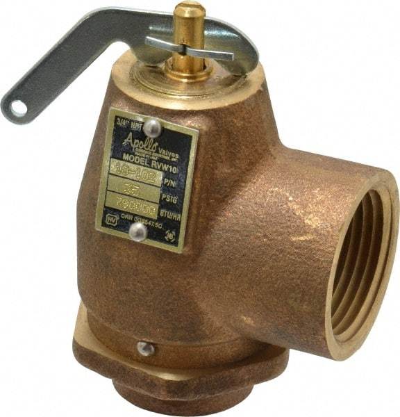 Conbraco - 3/4" Inlet, 1" Outlet, ASME Safety Relief Valve - 35 Max psi, Bronze, 790,000 BTUs - USA Tool & Supply