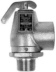 Conbraco - 3/4" Inlet, 1" Outlet, ASME Safety Relief Valve - 40 Max psi, Bronze, 870,000 BTUs - USA Tool & Supply