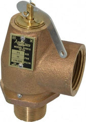 Conbraco - 3/4" Inlet, 1" Outlet, ASME Safety Relief Valve - 30 Max psi, Bronze, 710,000 BTUs - USA Tool & Supply