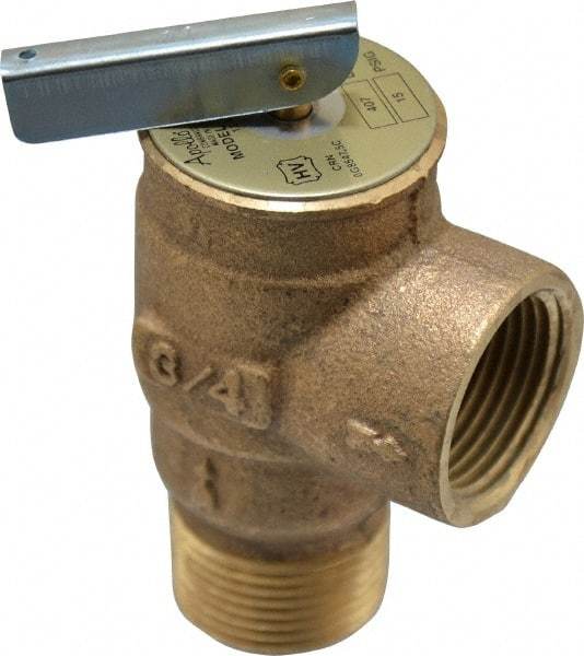 Conbraco - 3/4" Inlet, 3/4" Outlet, ASME Low Pressure Steam Heating Relief Valve - 15 Max psi, Bronze, 407 Lb per Hour - USA Tool & Supply