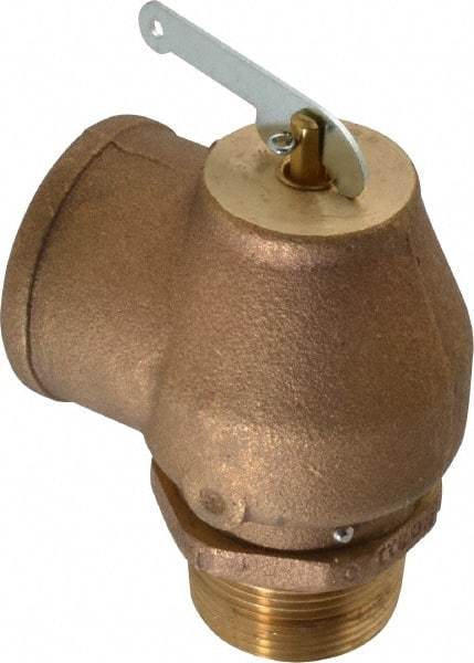 Conbraco - 1-1/4" Inlet, 1-1/2" Outlet, ASME Low Pressure Steam Heating Relief Valve - 15 Max psi, Bronze, 1,200 Lb per Hour - USA Tool & Supply