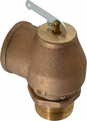 Conbraco - 1-1/4" Inlet, 1-1/2" Outlet, ASME Low Pressure Steam Heating Relief Valve - 15 Max psi, Bronze, 1,200 Lb per Hour - USA Tool & Supply