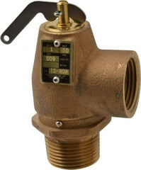 Conbraco - 1" Inlet, 1" Outlet, ASME Low Pressure Steam Heating Relief Valve - 10 Max psi, Bronze, 643 Lb per Hour - USA Tool & Supply