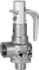 Conbraco - 1-1/2" Inlet, 2" Outlet, High Pressure Safety Relief Valve - 125 Max psi, Bronze, 5,607 Lb per Hour - USA Tool & Supply