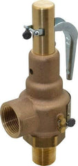 Conbraco - 3/4" Inlet, 1" Outlet, High Pressure Safety Relief Valve - 125 Max psi, Bronze, 1,402 Lb per Hour - USA Tool & Supply