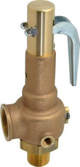 Conbraco - 1" Inlet, 1-1/4" Outlet, High Pressure Safety Relief Valve - 150 Max psi, Bronze, 2,581 Lb per Hour - USA Tool & Supply
