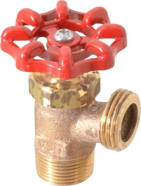 Conbraco - 3/4" Pipe, Bronze, MNPT x GHT End Connection, Boiler Drain Valve - 5/8" Long Shank, Handwheel Handle - USA Tool & Supply
