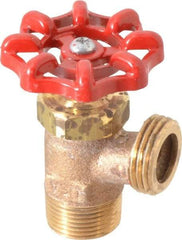 Conbraco - 3/4" Pipe, Bronze, MNPT x GHT End Connection, Boiler Drain Valve - 5/8" Long Shank, Handwheel Handle - USA Tool & Supply