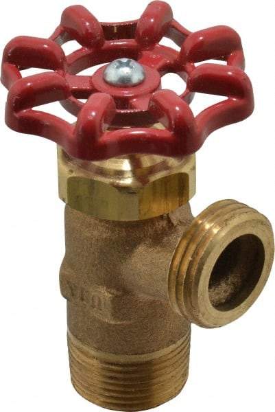 Conbraco - 3/4" Pipe, Bronze, MNPT x GHT End Connection, Boiler Drain Valve - 15/16" Long Shank, Handwheel Handle - USA Tool & Supply