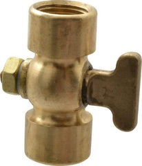 Conbraco - 3/8" Pipe, Tee Handle, FNPT x FNPT End Connection, Air Cock - 200 Max psi, Brass - USA Tool & Supply