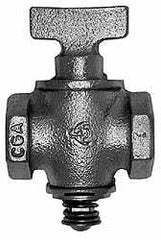 Conbraco - 3/8" Pipe, Tee Head Wrench Operated Gas Cock - Bronze - USA Tool & Supply
