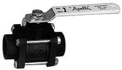 Apollo - 1-1/4" Pipe, Full Port, Carbon Steel Standard Ball Valve - 3 Piece, Inline - One Way Flow, Socket Weld x Socket Weld Ends, Lever Handle, 1,000 WOG, 150 WSP - USA Tool & Supply