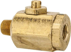 Apollo - 1/8" Pipe, MNPT x FNPT End Connections, Brass, Inline, Two Way Flow, Instrumentation Ball Valve - 400 psi WOG Rating, Screw Slot Handle, Buna N Seal, PTFE Seat - USA Tool & Supply