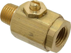 Apollo - 1/4" Pipe, MNPT x FNPT End Connections, Bronze, Inline, Two Way Flow, Instrumentation Ball Valve - 400 psi WOG Rating, Screw Slot Handle, Buna N Seal, PTFE Seat - USA Tool & Supply