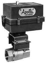 Apollo - 1" Pipe, 2,000 psi WOG Rating Carbon Steel Electric Actuated Ball Valve - Standard Port, 150 psi WSP Rating, Threaded (NPT) End Connection - USA Tool & Supply
