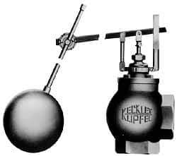 Made in USA - 1" Pipe, Bronze, Angle Pattern-Double Seat, Automatic Float Valve - 150 psi, NPTF End Connections - USA Tool & Supply