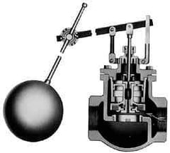 Made in USA - 3/4" Pipe, Bronze, Globe Pattern-Double Seat, Automatic Float Valve - 150 psi, NPTF End Connections - USA Tool & Supply