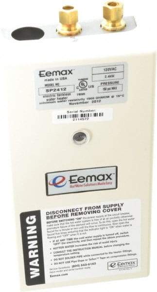 Eemax - 120 Volt Electric Water Heater - 2.4 KW, 20 Amp, 10 Wire Gauge - USA Tool & Supply