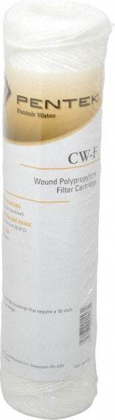 Pentair - 2-3/8" OD, 10µ, Polypropylene String-Wound Cartridge Filter - 9-7/8" Long, Reduces Sediments - USA Tool & Supply