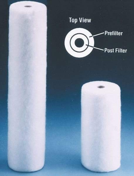 Value Collection - 4-5/16" OD, 1µ, Polypropylene Melt Blown-Thermal Bonded Cartridge Filter - 9-7/8" Long, Reduces Sediments - USA Tool & Supply