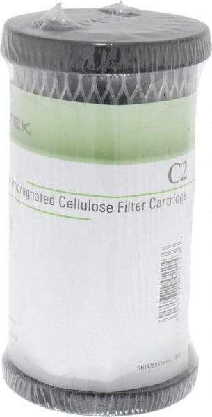 Pentair - 2-1/2" OD, 5µ, Carbon Impregnated Cellulose Pleated-Dual Purpose-Powder Activated Cartridge Filter - 4-7/8" Long, Reduces Tastes, Odors & Sediments - USA Tool & Supply