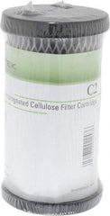 Pentair - 2-1/2" OD, 5µ, Carbon Impregnated Cellulose Pleated-Dual Purpose-Powder Activated Cartridge Filter - 4-7/8" Long, Reduces Tastes, Odors & Sediments - USA Tool & Supply