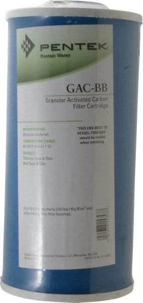 Pentair - 4-1/2" OD, 20µ, Granular Activated Carbon Maximum Absorption Cartridge Filter - 10" Long, Reduces Tastes, Odors & Sediments - USA Tool & Supply