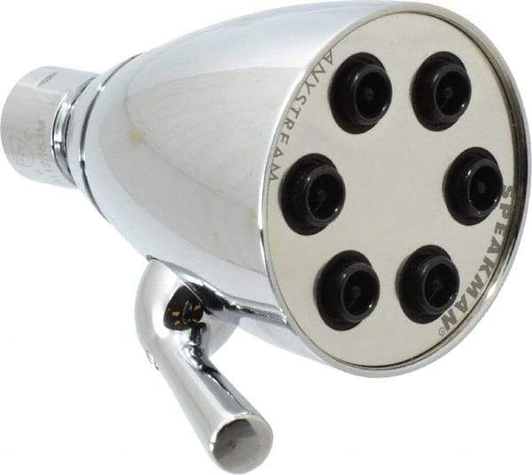 Speakman - 2.5 GPM, 2-3/4 Face Diameter, Shower Head with Brass Ball Joint - 48 Sprayers, Brass and Lexan - USA Tool & Supply